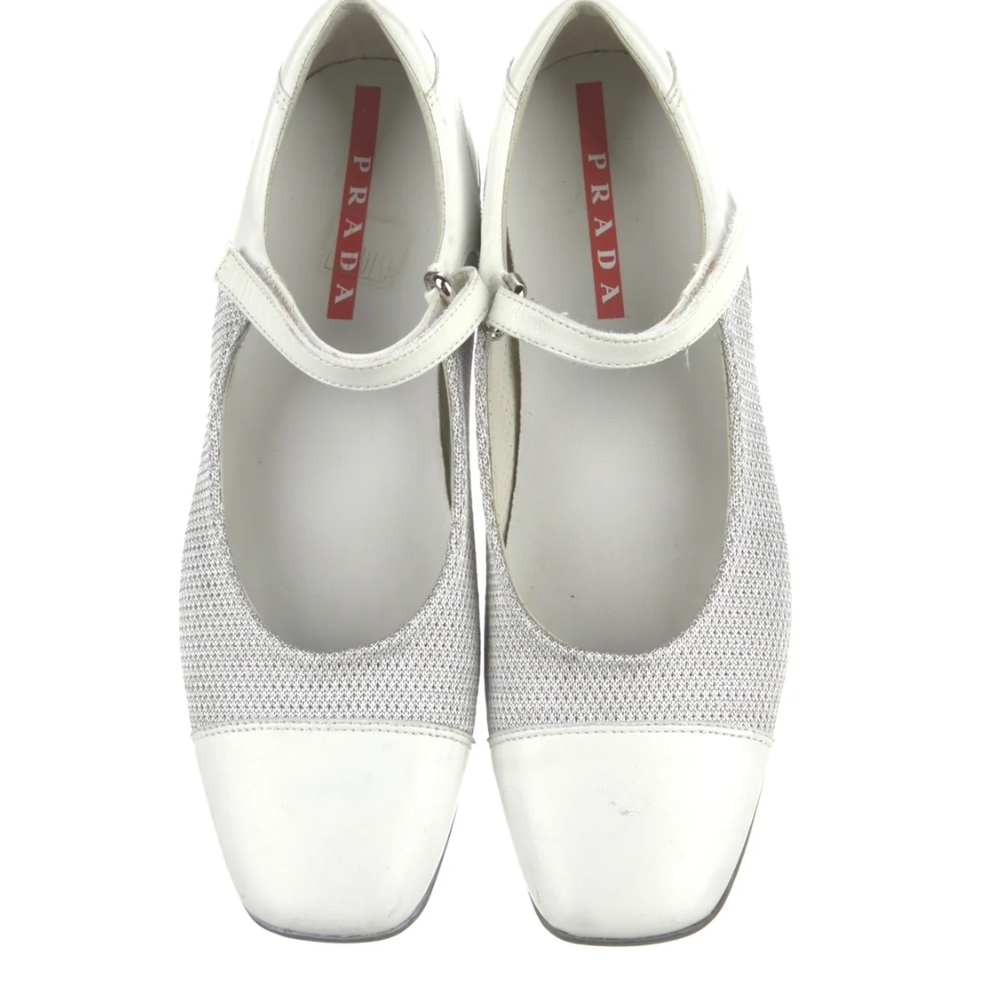 ISO: Prada Women's White Mesh Mary Jane Flats